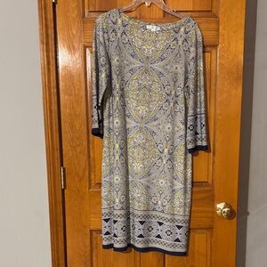 London Style Yellow and Blue Paisley Dress❤️